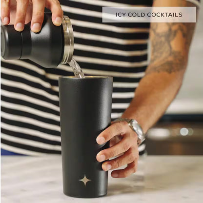 20 Oz. Black Vacuum Insulated Stainless Steel Cocktail Protein Shaker