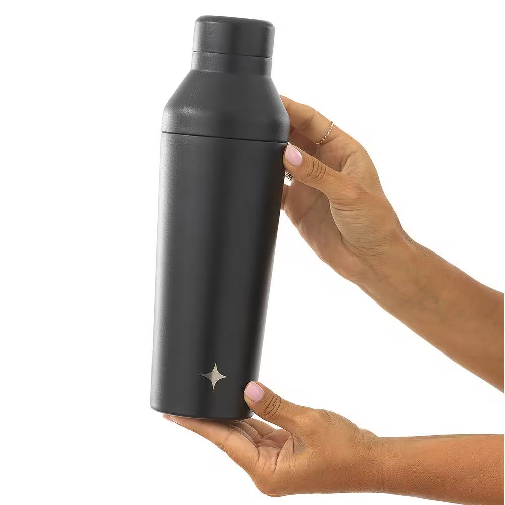 20 Oz. Black Vacuum Insulated Stainless Steel Cocktail Protein Shaker