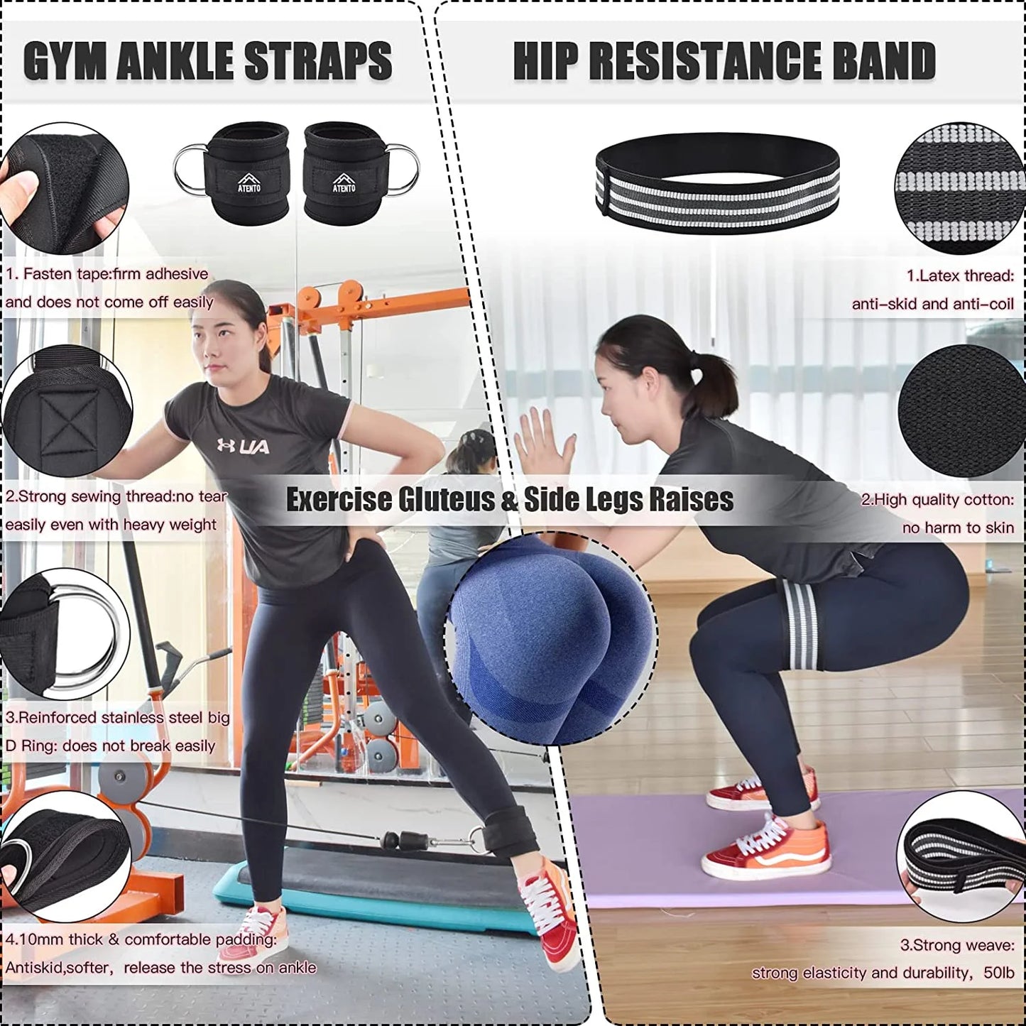 anti Slip Black Fabric Cotton Foam Barbell Pad