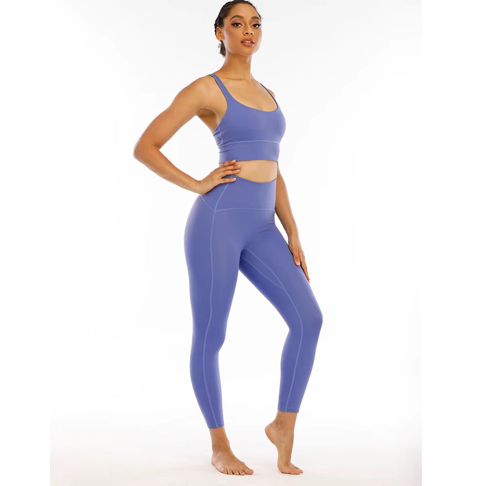 Naked-Feel Yoga Set Yoga Leggings Set Women Fitness Suit for Yoga Clothes High Waist Gym Workout Sportswear Gym Sports Clothing
