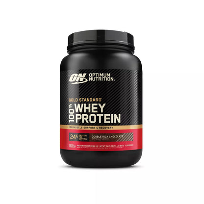 Optimum Nutrition Gold Standard 100% Whey Protein Powder - Double Rich Chocolate - 22 Servings - 23.59Oz: High-Quality Whey Isolate, 24G Protein