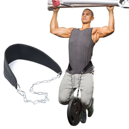 Weight Lifting Belt with Chain Home Gym Equipment Waist Belt Weight Lifting Dip Belt for Weight Lifting Squat Training Fitness