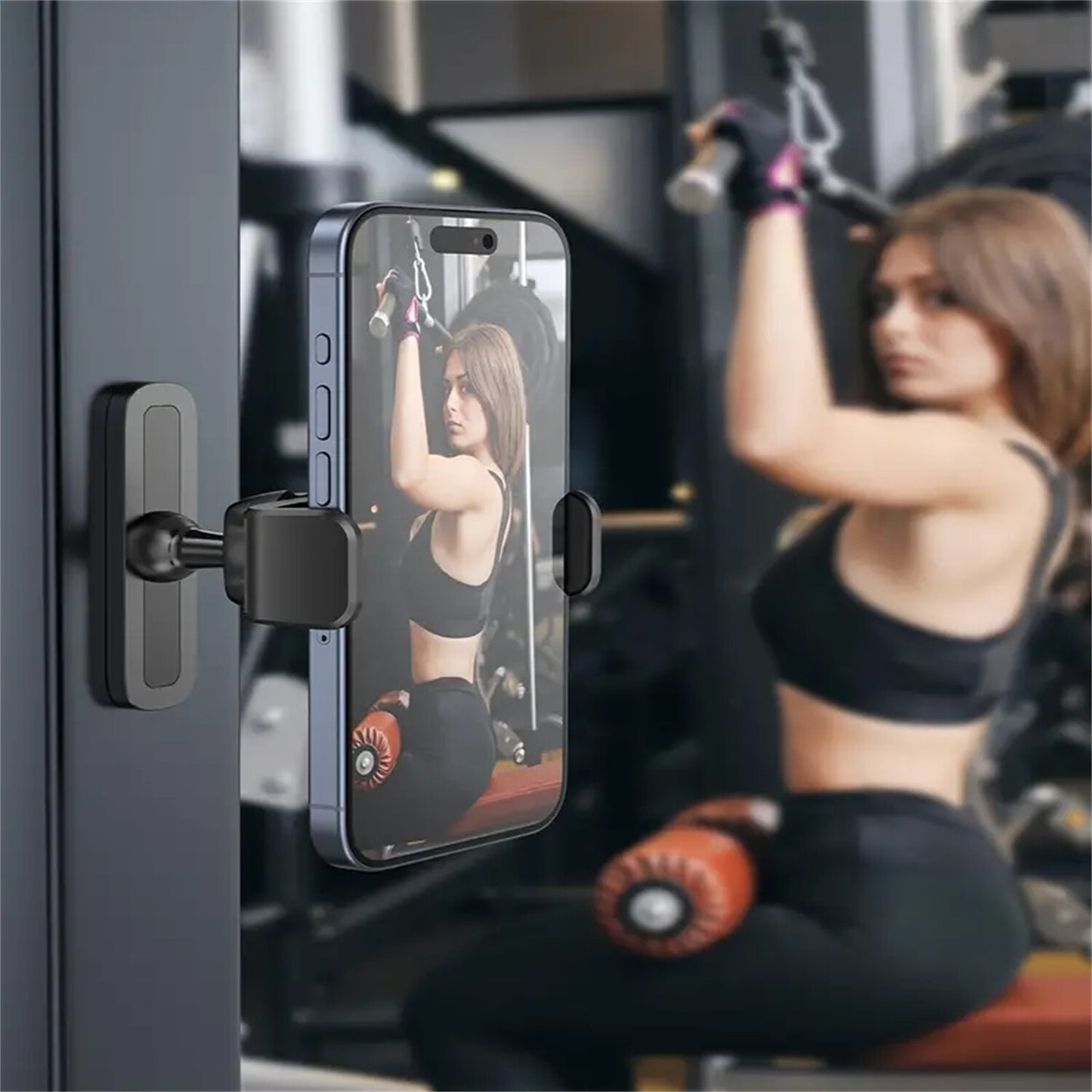 Magnetic 360° Rotatable Phone Holder Gym Metal Magnetic Adjustable Phone Holder