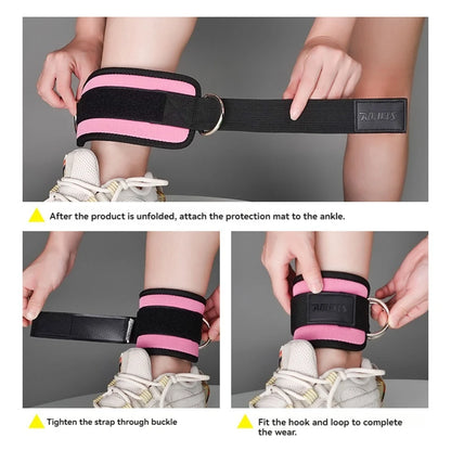 Adjustable D-Ring Ankle Straps for Cable Machines-Comfortable Ankle Cuffs for Glute&Leg Muscle Strength Training in Gym