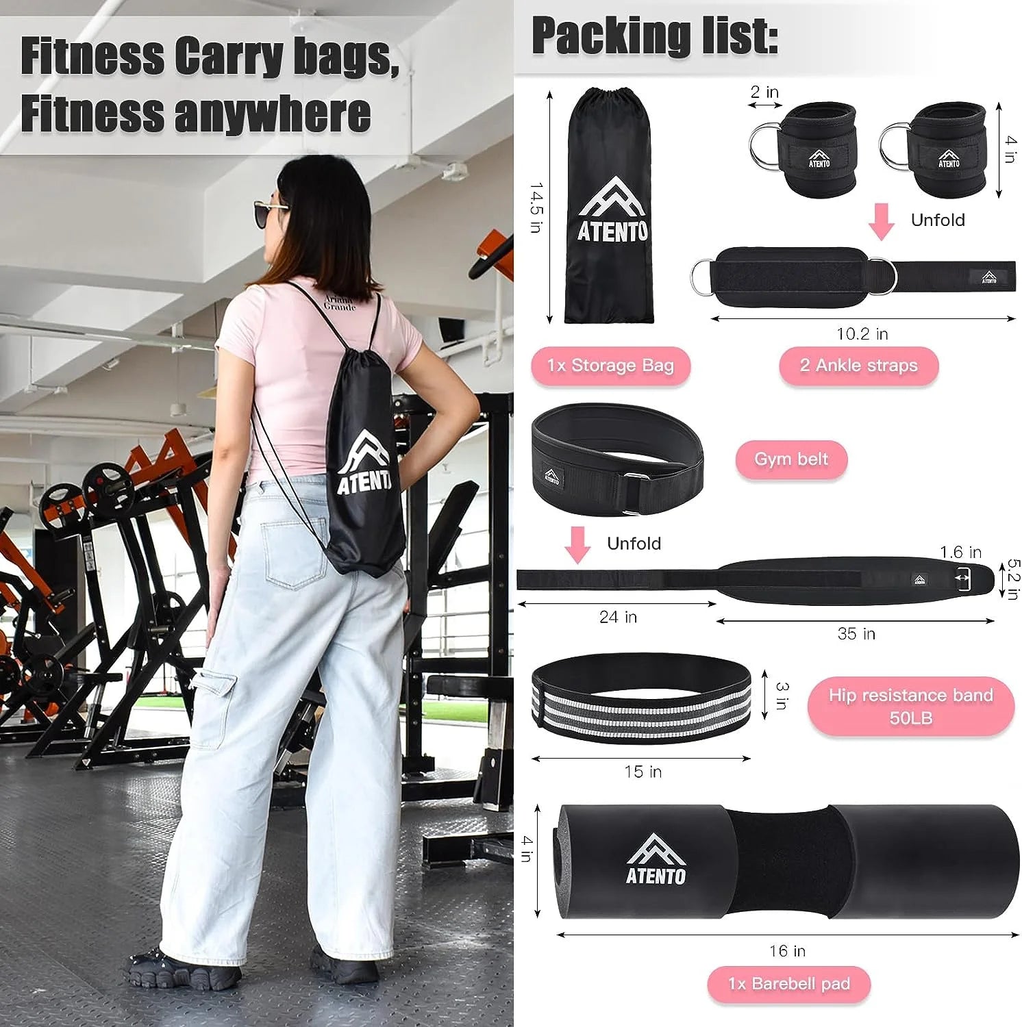 anti Slip Black Fabric Cotton Foam Barbell Pad