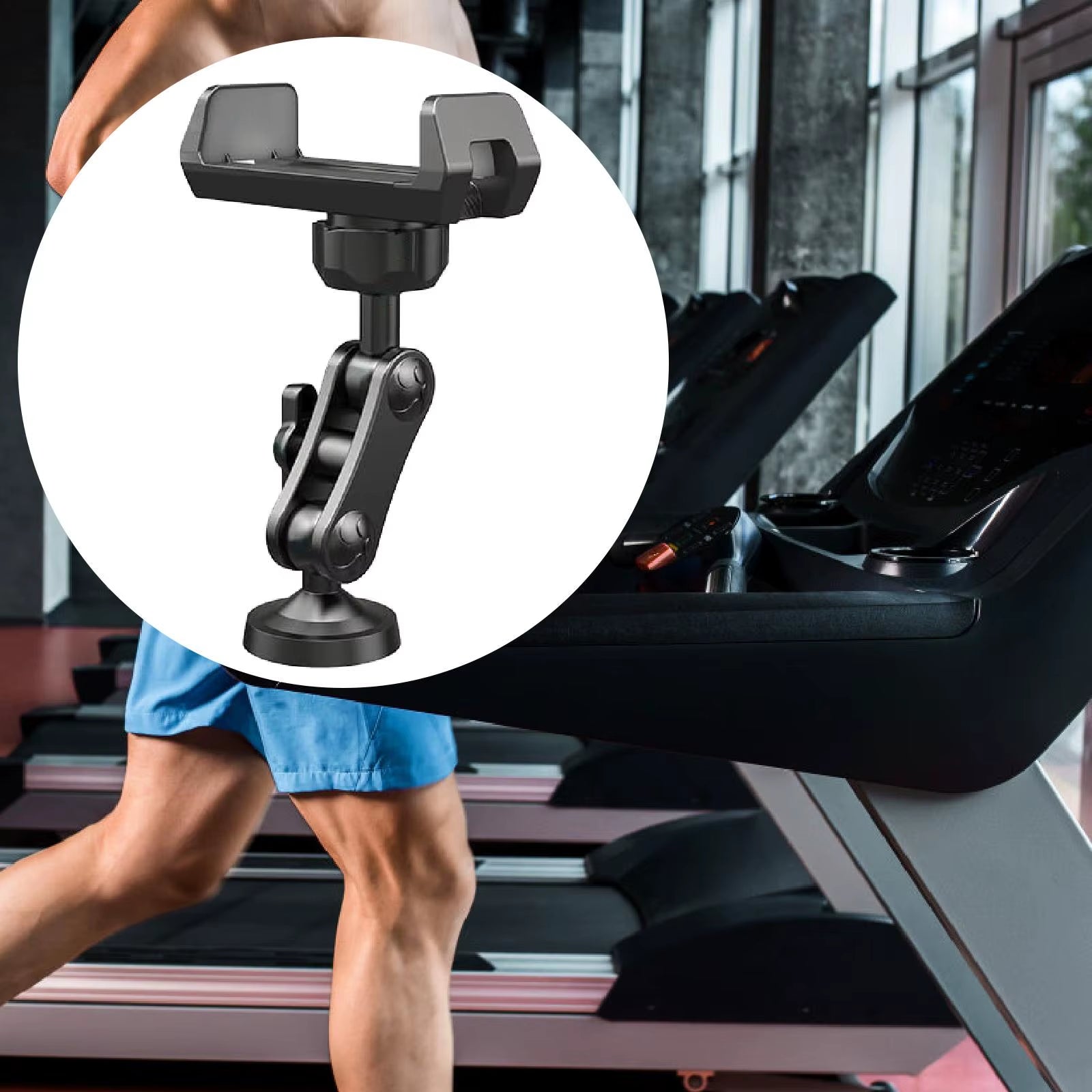 Gym Magnetic Phone Holder Compact 360 Adjustable for Kitchen Office Workshop Portable Gym Magnetic Phone Holder 360 Rotatable