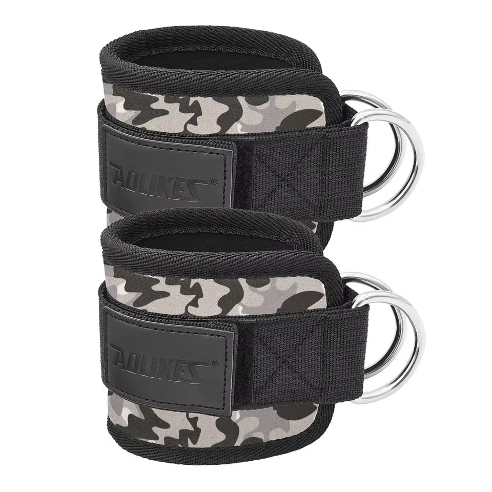Adjustable D-Ring Ankle Straps for Cable Machines-Comfortable Ankle Cuffs for Glute&Leg Muscle Strength Training in Gym