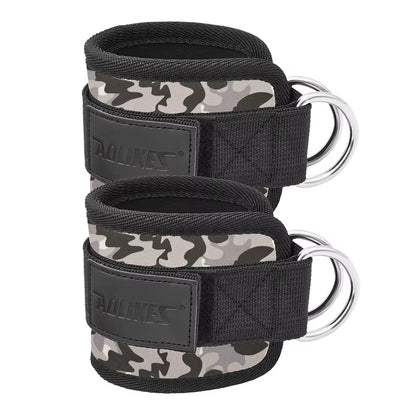 Adjustable D-Ring Ankle Straps for Cable Machines-Comfortable Ankle Cuffs for Glute&Leg Muscle Strength Training in Gym