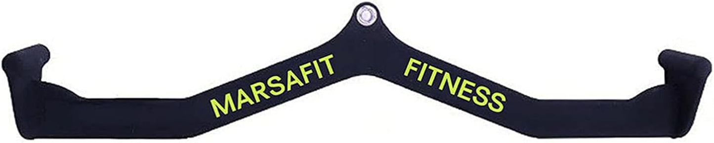 Home Gym Fitness Rowing T-Bar V-Bar Pulley Cable Machine Attachment, Bicep Curl Tricep LAT Pulldown Bar Back Strength Training Handle Grips LAT Pull down Bar for Seat Row Workout