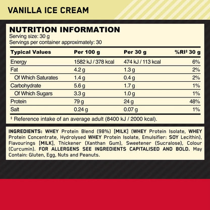 Optimum Nutrition Gold Standard 100% Whey - Vanilla (24oz)