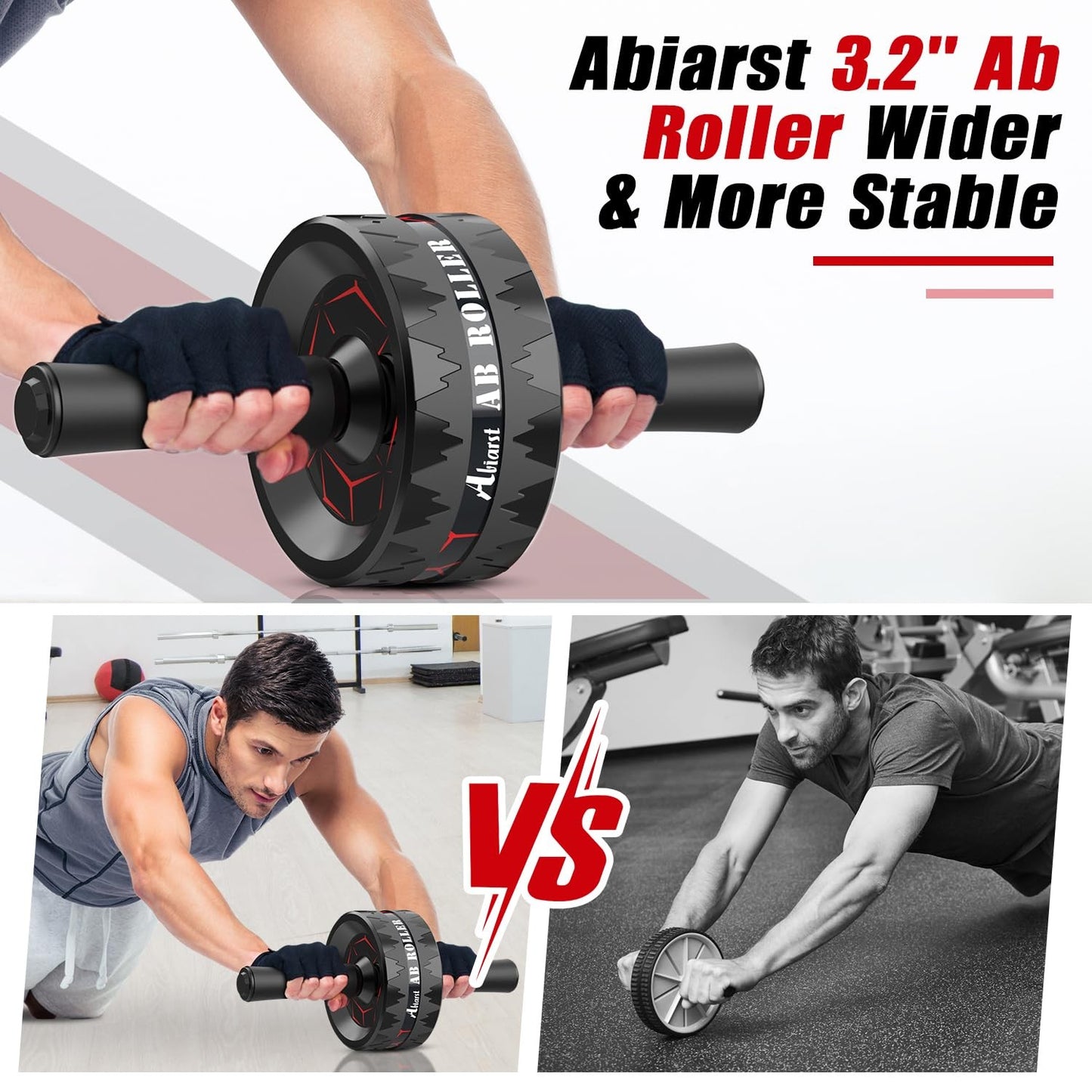 Abiarst Ab Roller Wheel, Abs Workout Equipment for Abdominal & Core Strength ...