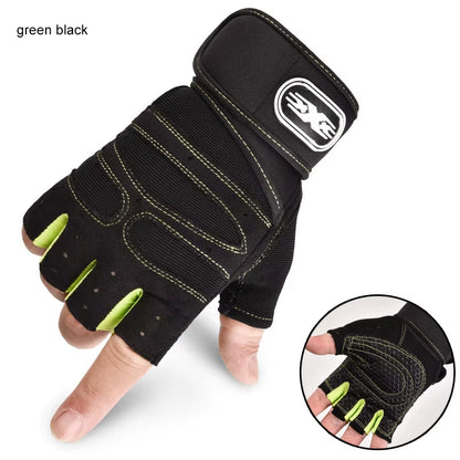 Men Gym Gloves Weightlifting Bodybuilding Training Fitness Sports Gloves Non-Slip Gym Straps Crossfit Pullup Palm Protector