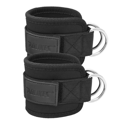 Adjustable D-Ring Ankle Straps for Cable Machines-Comfortable Ankle Cuffs for Glute&Leg Muscle Strength Training in Gym