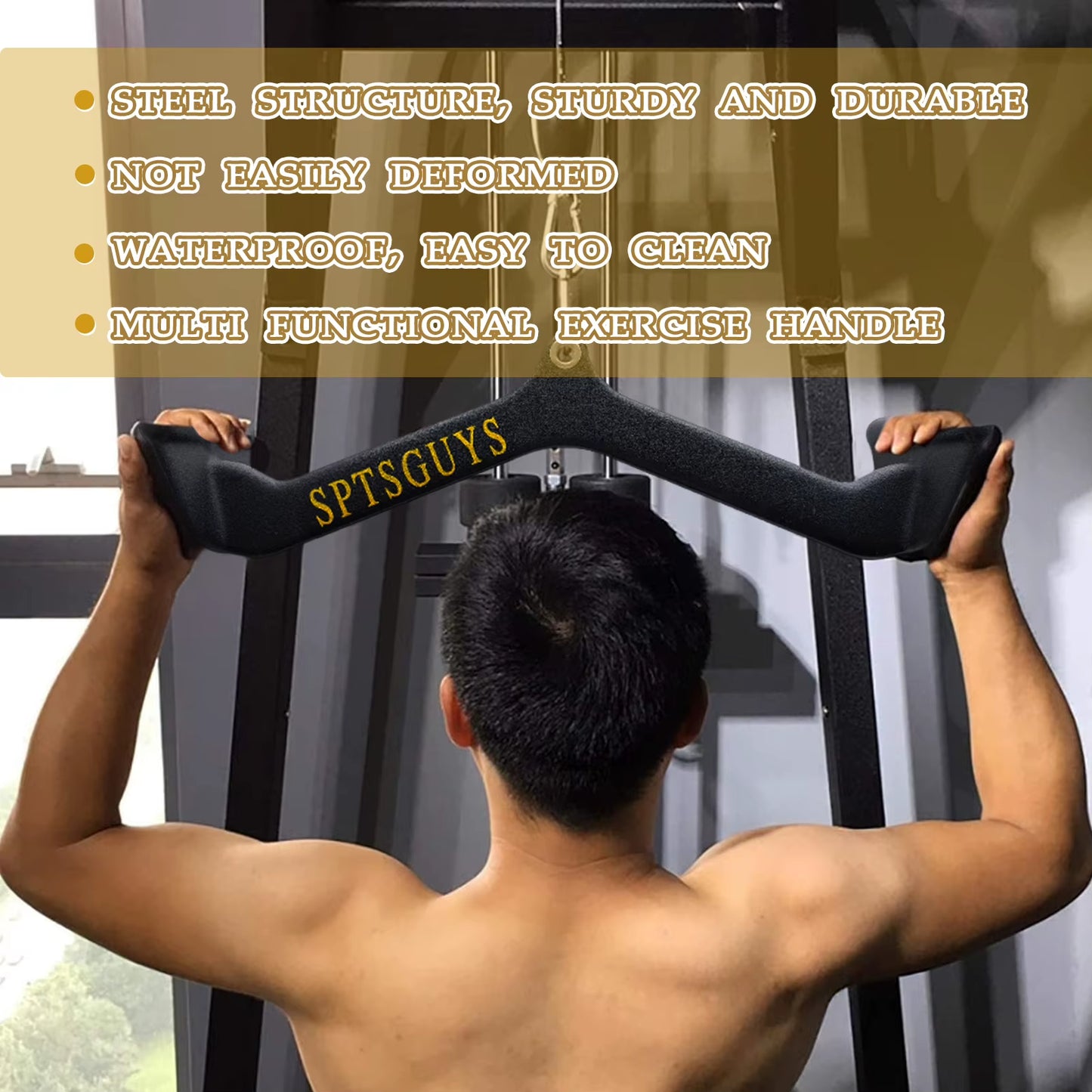 Home Gym Fitness Lat Pull down Bar LAT Pulldown Attachments for Cable Pulley System Machine Back Tricep Bar Strength Training