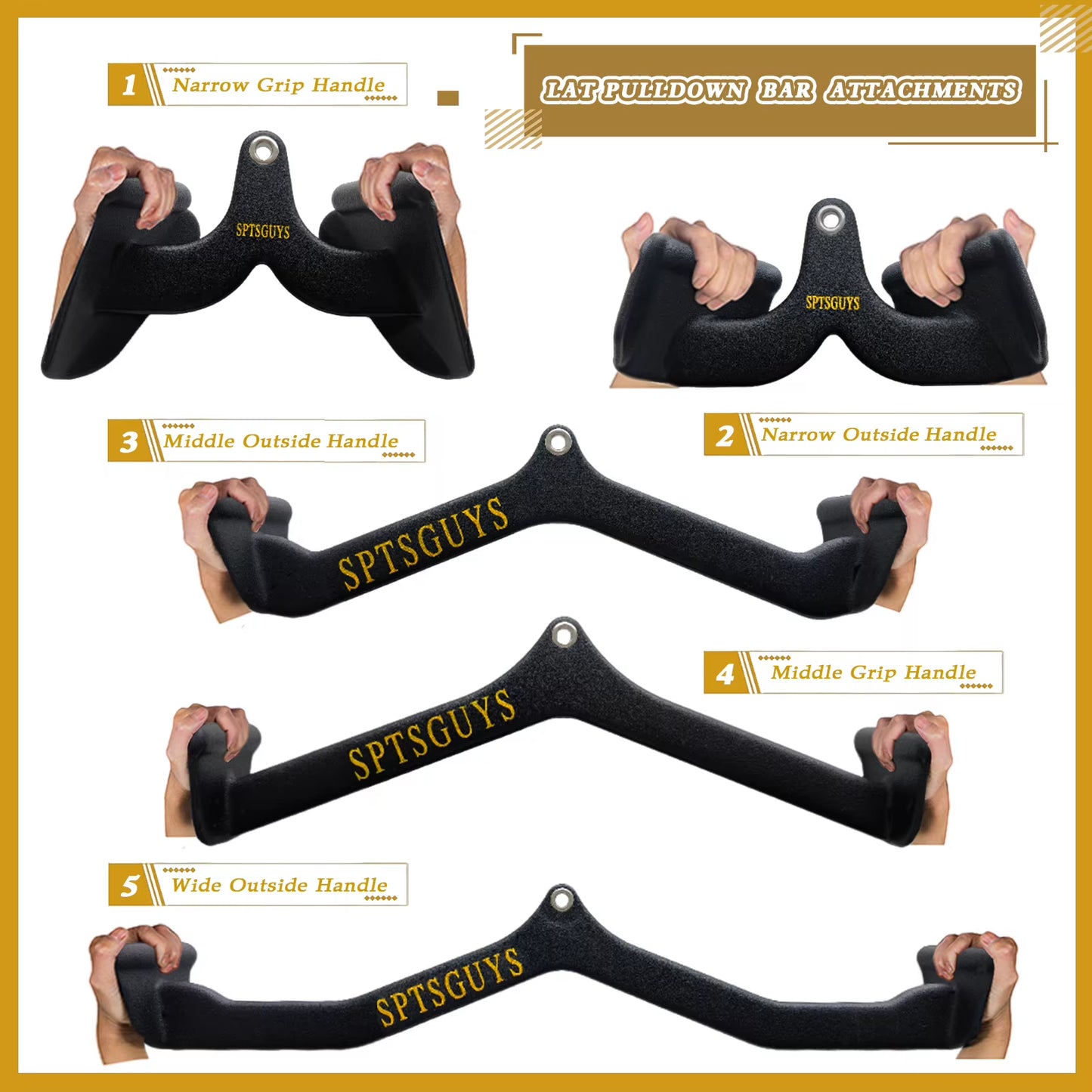 Home Gym Fitness Lat Pull down Bar LAT Pulldown Attachments for Cable Pulley System Machine Back Tricep Bar Strength Training