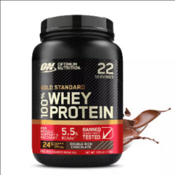 Optimum Nutrition Gold Standard 100% Whey Protein Powder - Double Rich Chocolate - 22 Servings - 23.59Oz: High-Quality Whey Isolate, 24G Protein