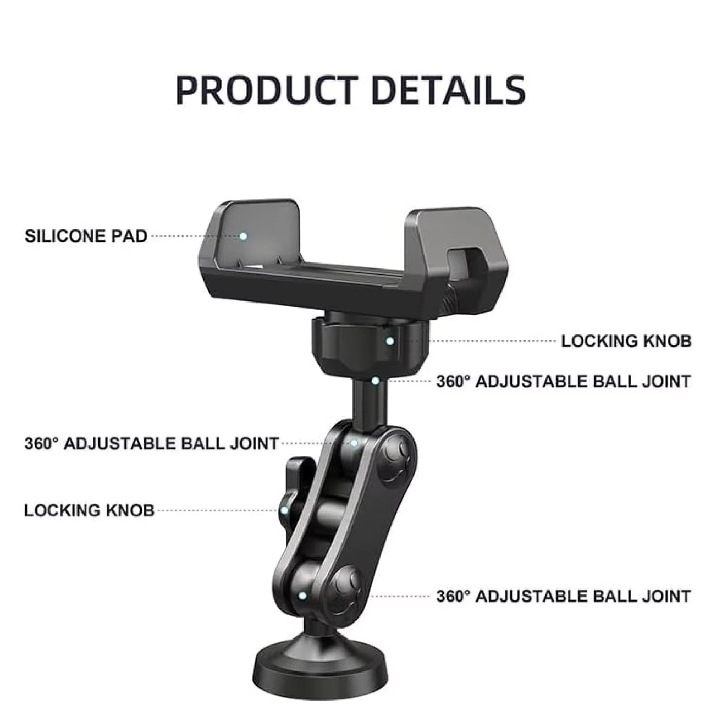 Gym Magnetic Phone Holder Compact 360 Adjustable for Kitchen Office Workshop Portable Gym Magnetic Phone Holder 360 Rotatable