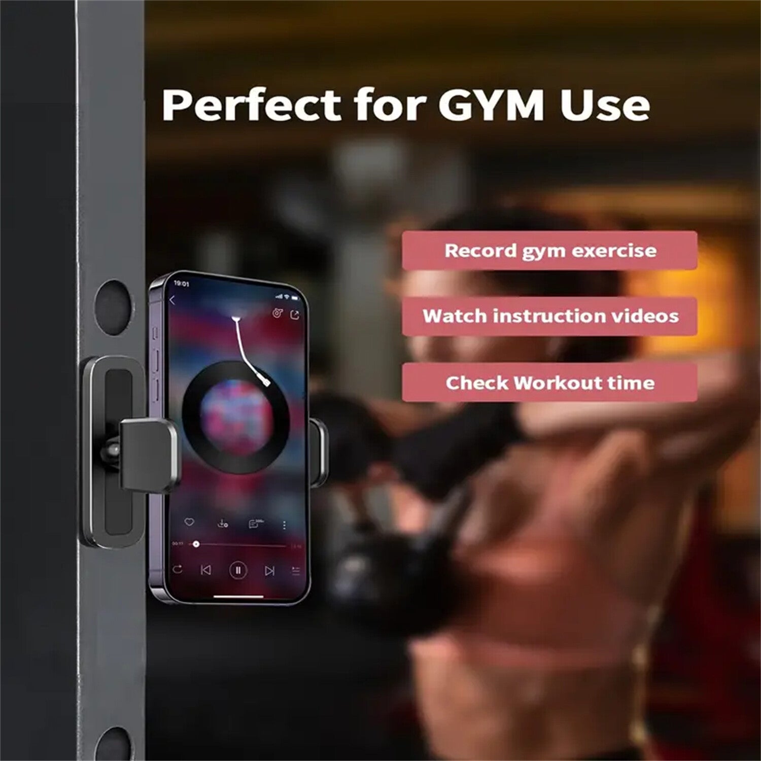 Magnetic 360° Rotatable Phone Holder Gym Metal Magnetic Adjustable Phone Holder
