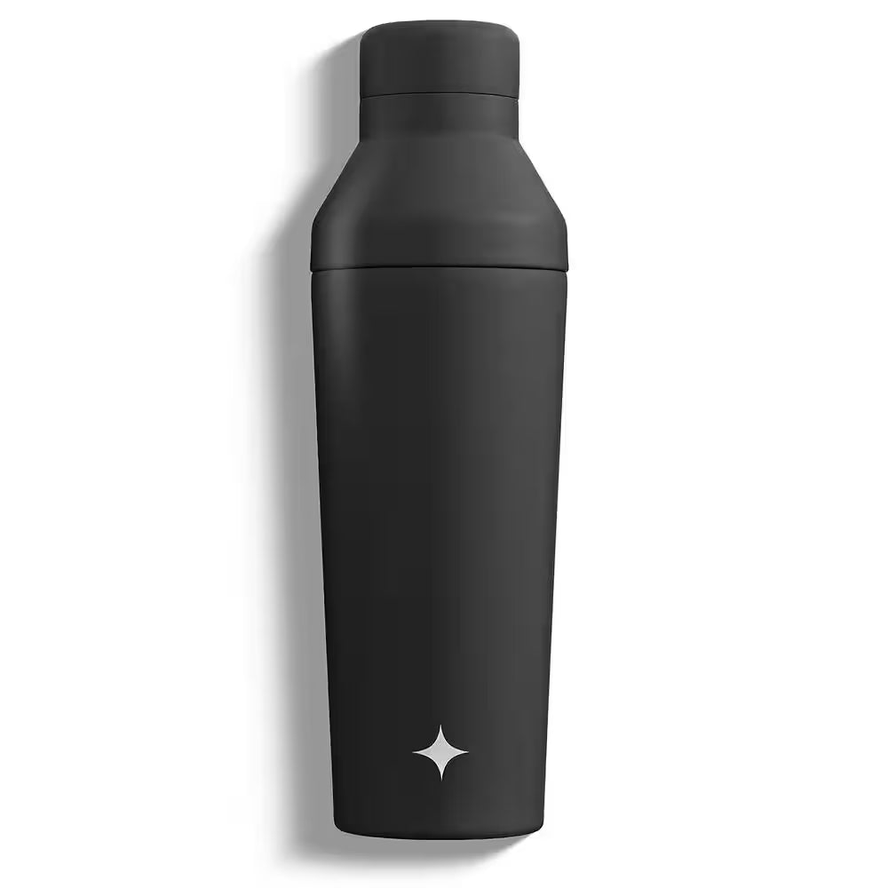 20 Oz. Black Vacuum Insulated Stainless Steel Cocktail Protein Shaker
