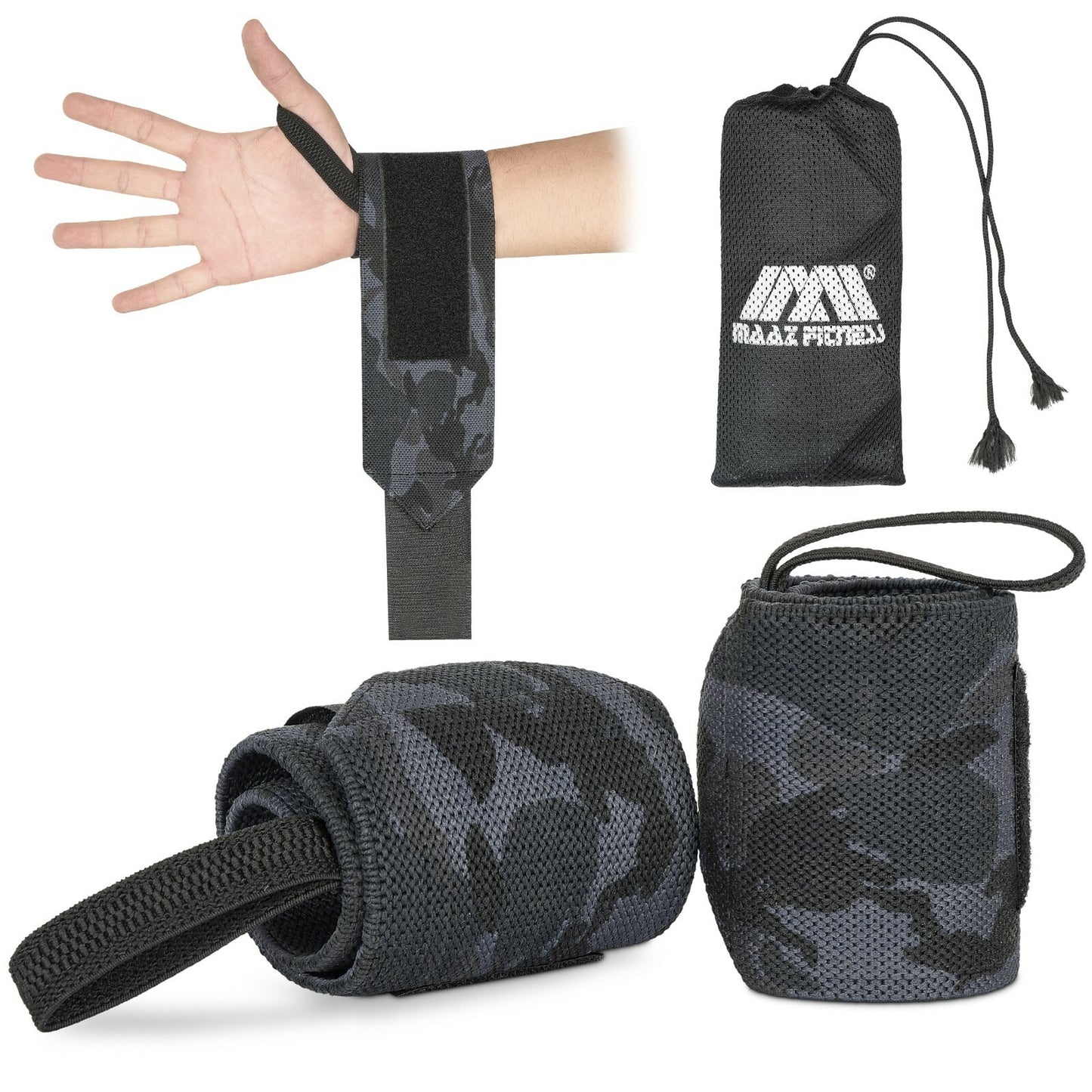 Weight Lifting Wrist Straps Elasticated Padded Gym Training Wraps Grip Support