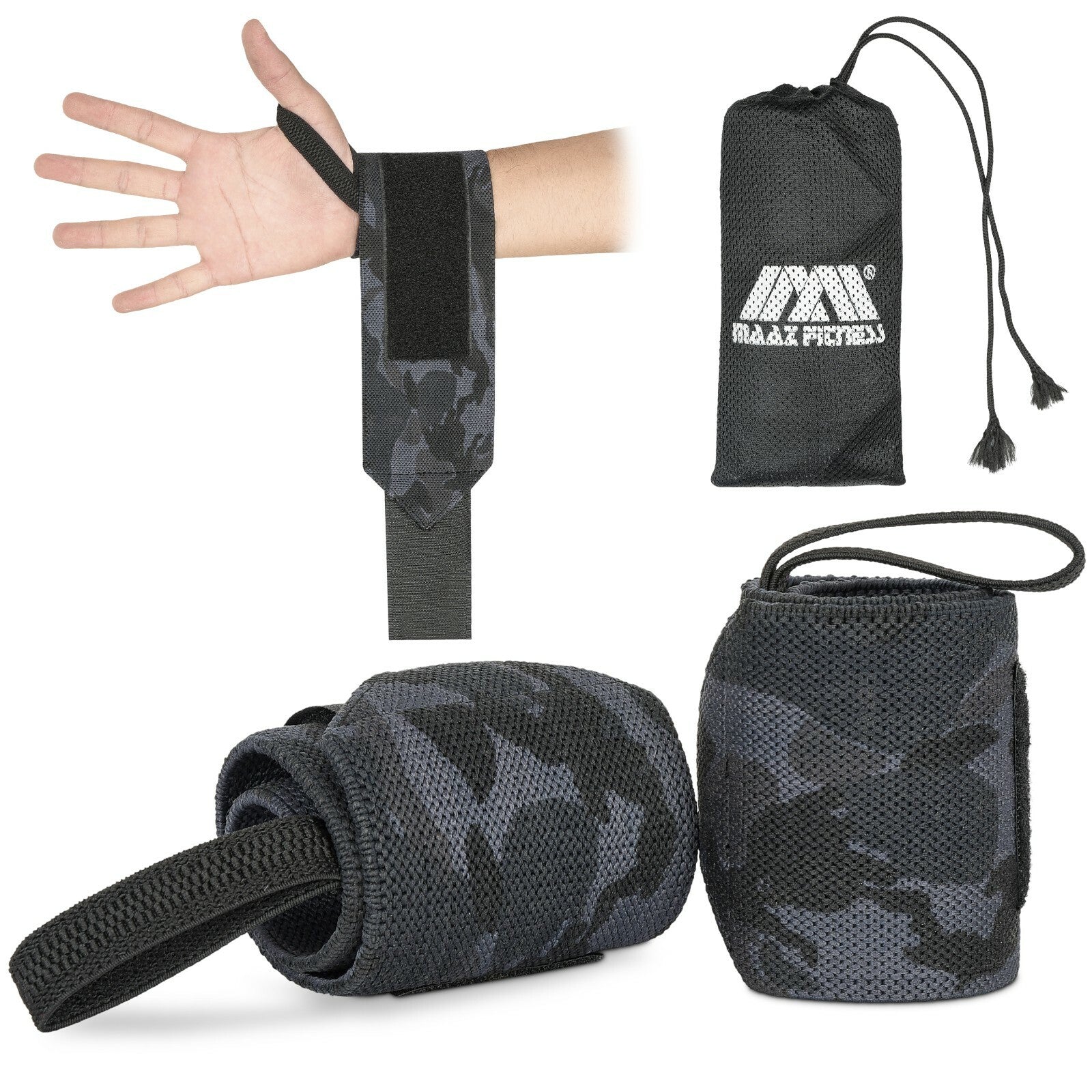 Weight Lifting Wrist Straps Elasticated Padded Gym Training Wraps Grip Support