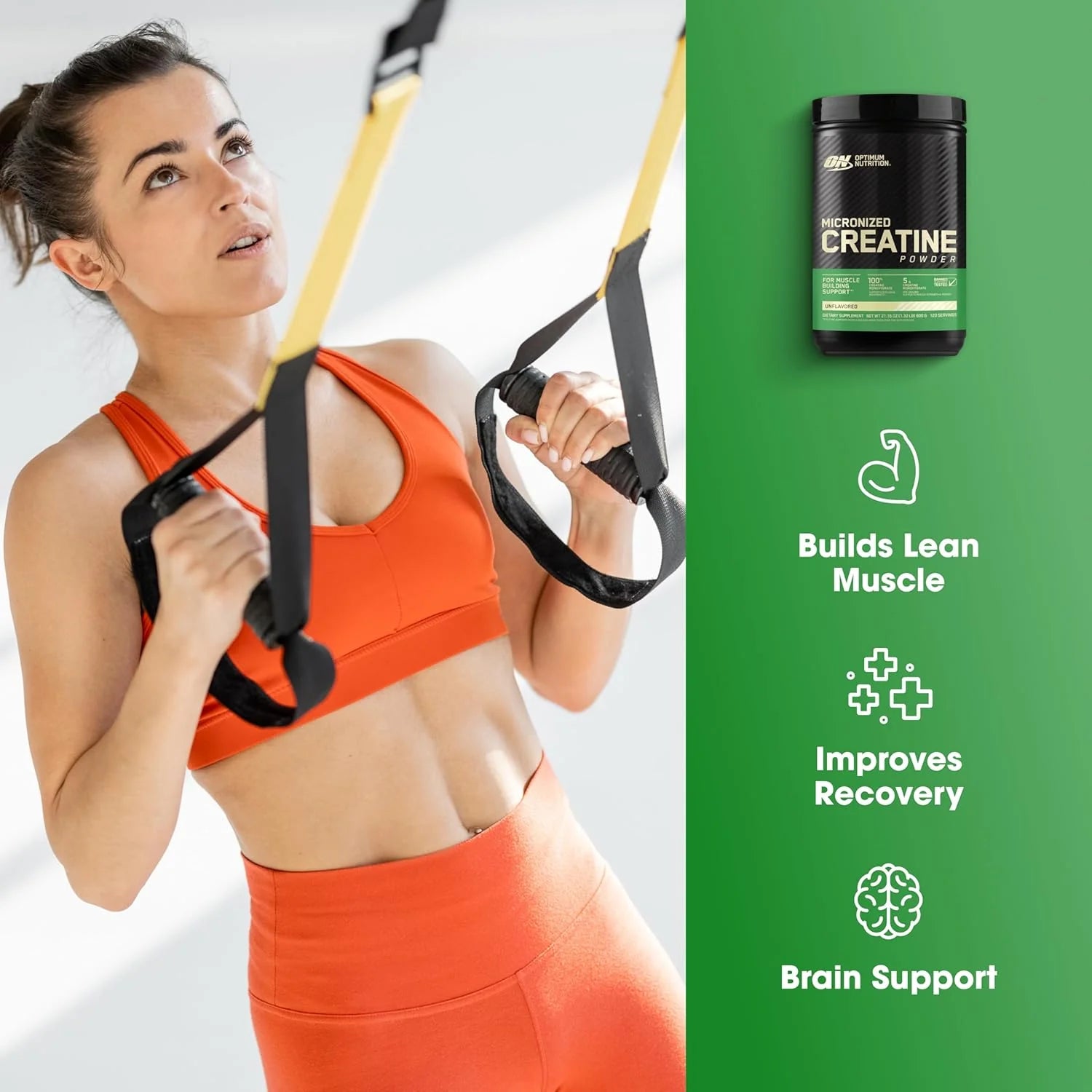 Optimum Nutrition Micronized Creatine Monohydrate Powder, Unflavored, 120 Servings, 600 Grams