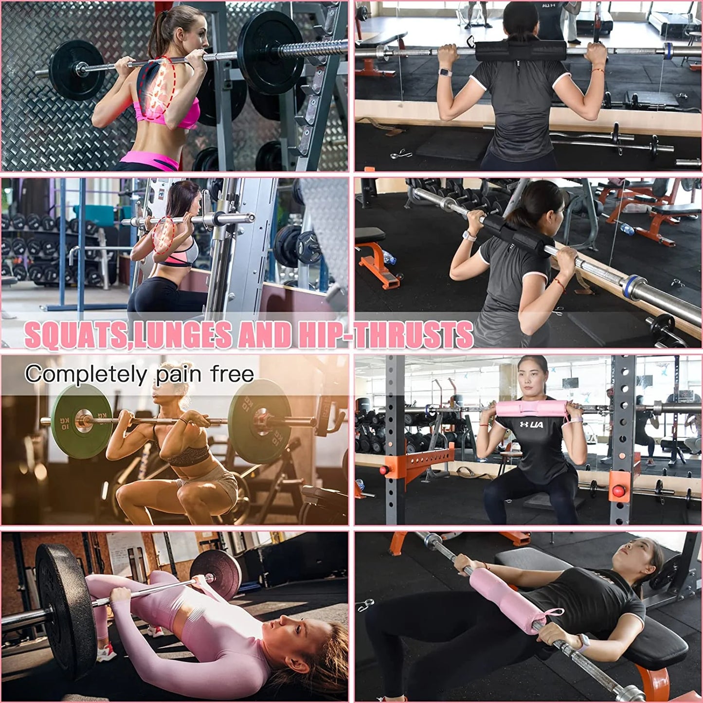 anti Slip Black Fabric Cotton Foam Barbell Pad