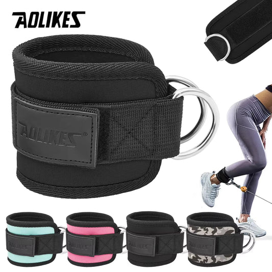 Adjustable D-Ring Ankle Straps for Cable Machines-Comfortable Ankle Cuffs for Glute&Leg Muscle Strength Training in Gym