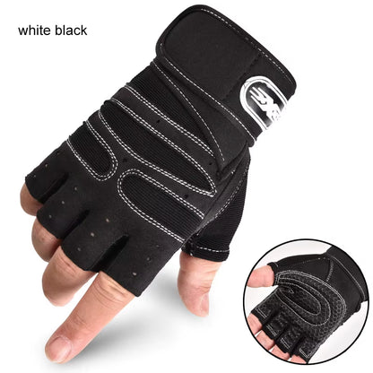 Men Gym Gloves Weightlifting Bodybuilding Training Fitness Sports Gloves Non-Slip Gym Straps Crossfit Pullup Palm Protector